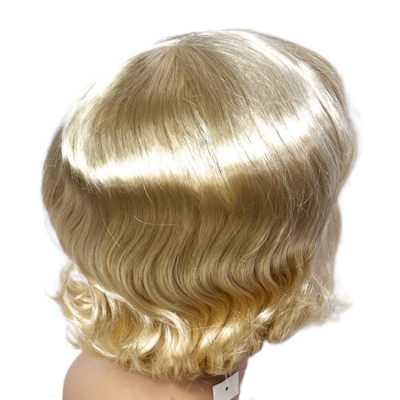 Pony Express Short Blonde 60’s Flip Wig w/ Bangs New Old Stock Y2K NWT - Picture 6 of 9